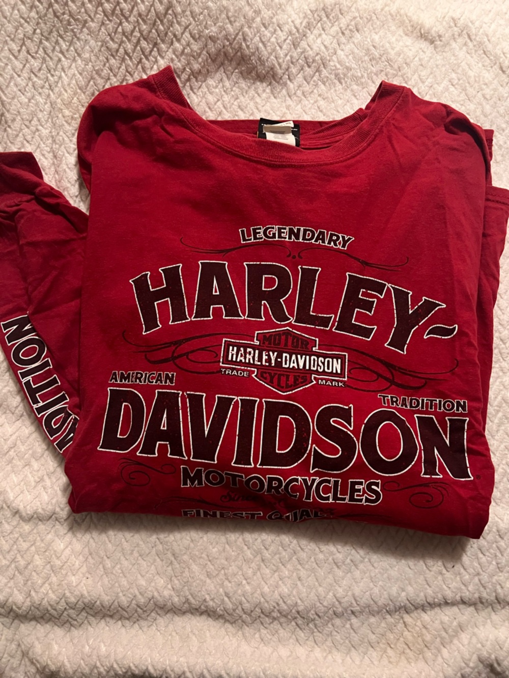 Harley-Davidson Red Tee with White and Black Logo